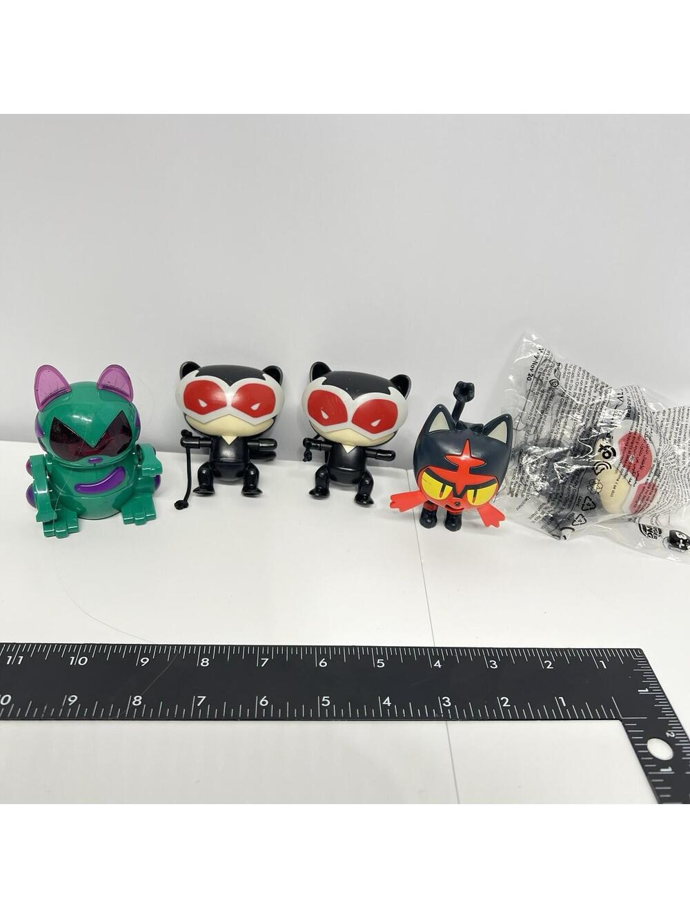 Mix Lot Of 5 Happy Meal Toys Robo-Chi Cat Women Pokémon Litten Figures Y2K Retro